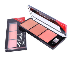 3 Colors Natural Long-lasting Blusher Powder Palette