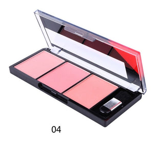 3 Colors Natural Long-lasting Blusher Powder Palette